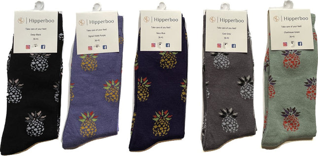 Hipperboo® Bamboe Sokken | Ananas Sokken | 5 Paar