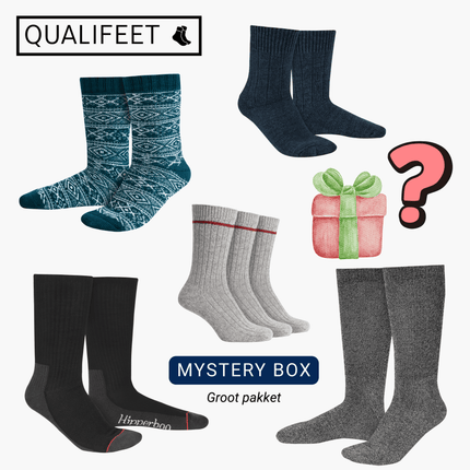 Qualifeet® Mystery Box | Klein of Groot Pakket | Verrassingspakket | Proefpakket Sokken