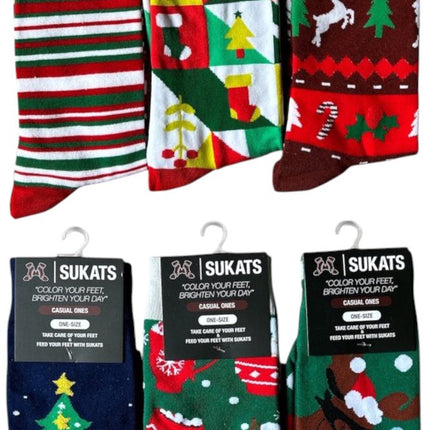 Sukats® The Casual Ones | 3, 6 of 9 Paar | Dames en Herensokken | Kerstsokken | Vrolijke Sokken | Cadeau sokken