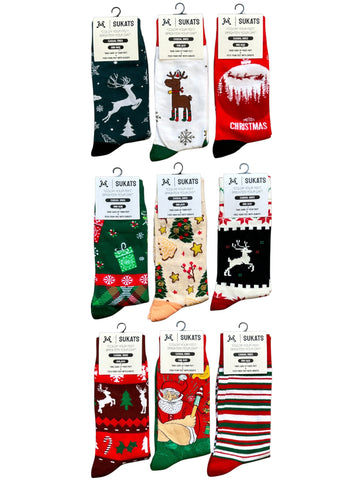 Sukats® The Casual Ones | 3, 6 of 9 Paar | Dames en Herensokken | Kerstsokken | Vrolijke Sokken | Cadeau sokken