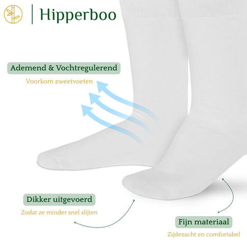 Hipperboo® Bamboe Sokken | 4 of 8 Paar | Naadloos | Casual Sokken | Zijdezacht