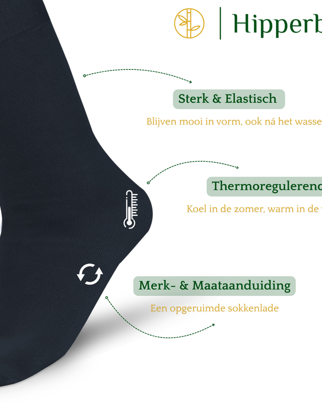 Hipperboo® Bamboe Sokken | 1, 4 of 8 Paar | Naadloos