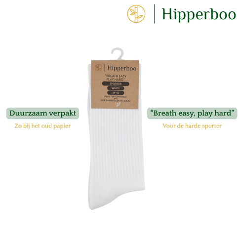 Hipperboo® Bamboe Sportsokken | 3 of 6 Paar | Tennissokken | Hardloopsokken | Naadloos