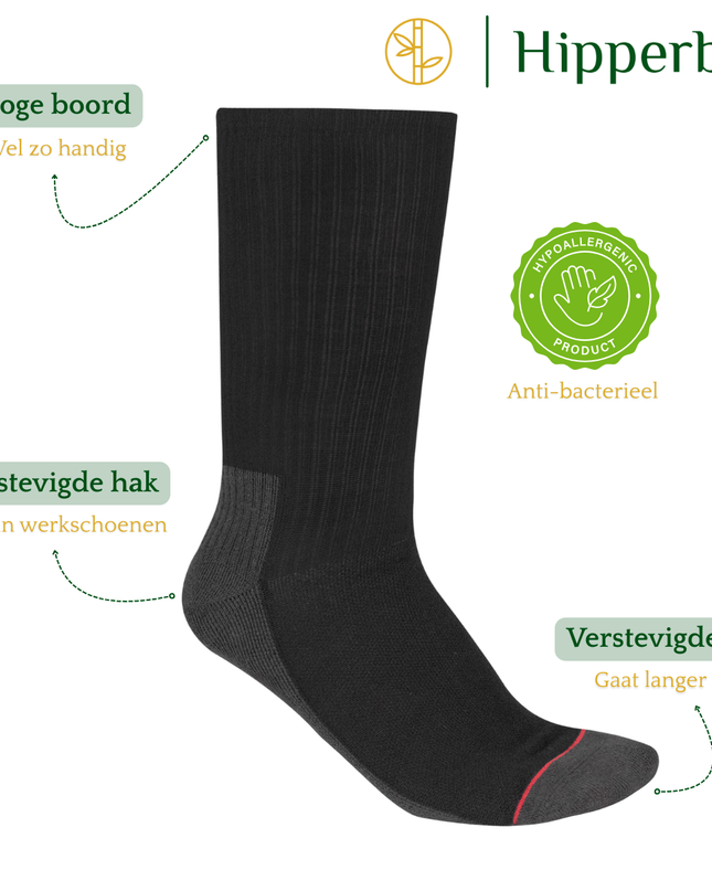 Hipperboo® Bamboe Werksokken | 3 of 6 Paar