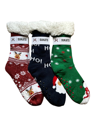 Sukats® Huissokken | 1, 3 of 6 Paar | Anti-slip sokken | Kerstsokken | Fluffy Sokken | Slofsokken | Verwarmde Sokken | Meerdere Kleuren