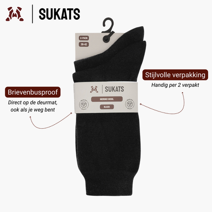 Sukats® Merino Wollen Sokken | 8 Paar | Met of zonder badstofzool