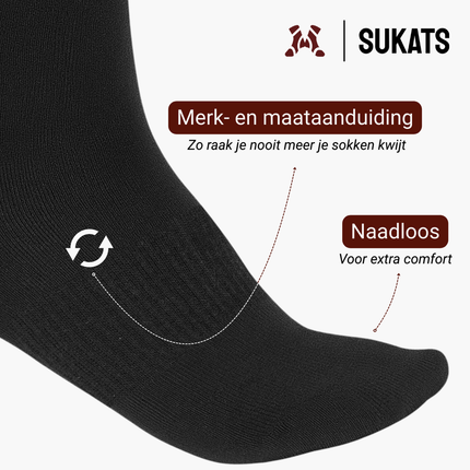 Sukats® Merino Wollen Sokken | 8 Paar | Met of zonder badstofzool