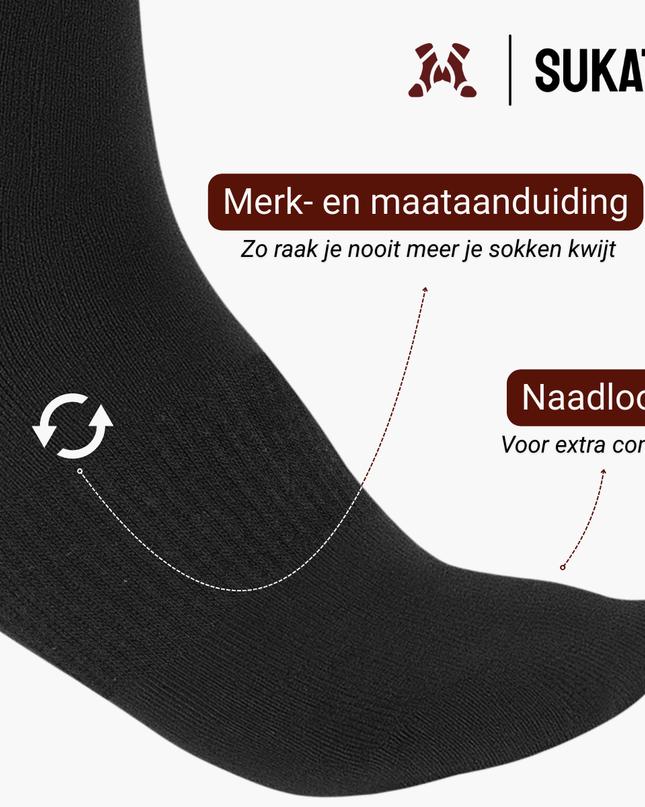 Sukats® Merino Wollen Sokken | 8 Paar | Met of zonder badstofzool