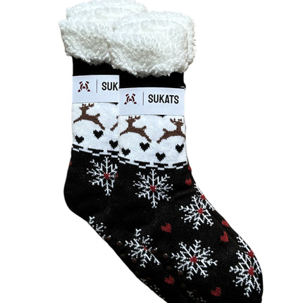 Sukats® Huissokken | 1, 3 of 6 Paar | Anti-slip sokken | Kerstsokken | Fluffy Sokken | Slofsokken | Verwarmde Sokken | Meerdere Kleuren