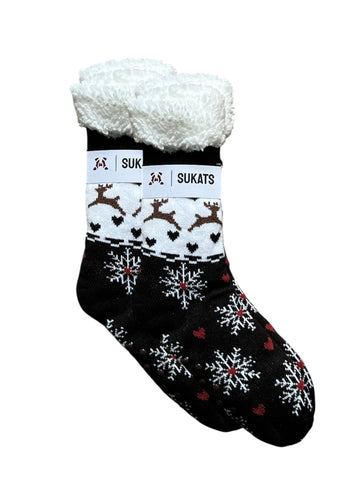 Sukats® Huissokken | 1, 3 of 6 Paar | Anti-slip sokken | Kerstsokken | Fluffy Sokken | Slofsokken | Verwarmde Sokken | Meerdere Kleuren