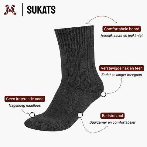 Sukats® Alpaca Sokken | 4 of 8 Paar | Wollen Sokken | Warme Sokken | Huissokken