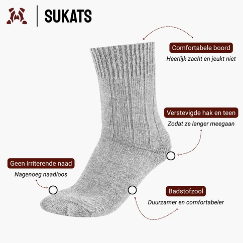 Sukats® Alpaca Sokken | 4 of 8 Paar | Wollen Sokken | Warme Sokken | Huissokken