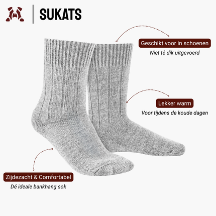 Sukats® Alpaca Sokken | Wollen Sokken | Warme Sokken | 1, 4 of 8 Paar