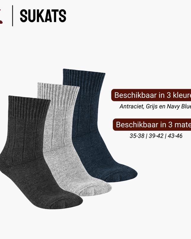 Sukats® Alpaca Sokken | Wollen Sokken | Warme Sokken | 1, 4 of 8 Paar