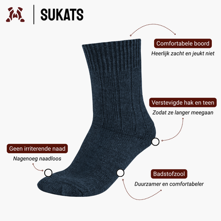 Sukats® Alpaca Sokken | Wollen Sokken | Warme Sokken | 1, 4 of 8 Paar