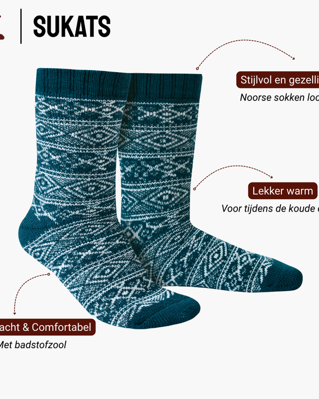 Sukats® Huissokken met Wol | Wollen Sokken | Bedsokken | 1 of 3 Paar