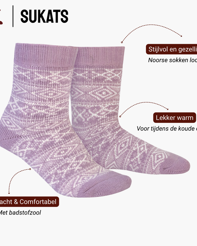 Sukats® Huissokken met Wol | Wollen Sokken | Bedsokken | 1 of 3 Paar