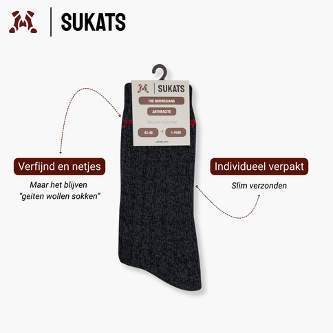 Sukats® The Norwegians | 3 of 6 Paar | Noorse Sokken | Wollen Sokken | Werksokken