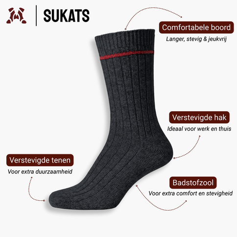 Sukats® The Norwegians | 3 of 6 Paar | Noorse Sokken | Wollen Sokken | Werksokken