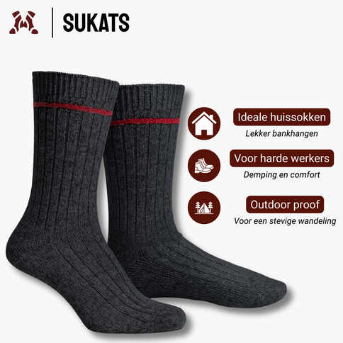 Sukats® The Norwegians | 3 of 6 Paar | Noorse Sokken | Wollen Sokken | Werksokken
