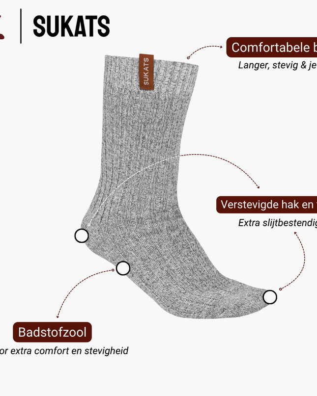 Sukats® Norwegians Premium Deluxe | Noorse Sokken | Wollen Sokken | 1 of 3 Paar