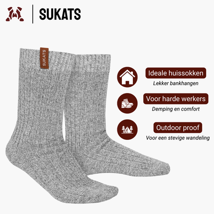 Sukats® Norwegians Premium Deluxe | Noorse Sokken | Wollen Sokken | 1 of 3 Paar
