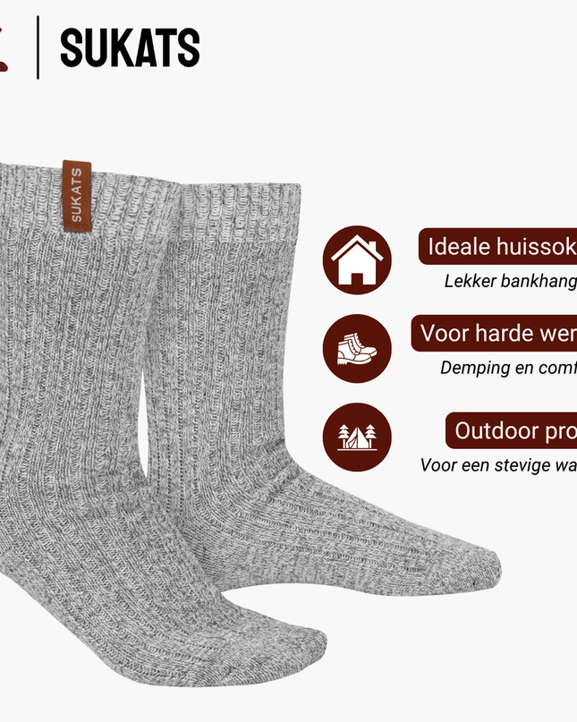 Sukats® Norwegians Premium Deluxe | Noorse Sokken | Wollen Sokken | 1 of 3 Paar