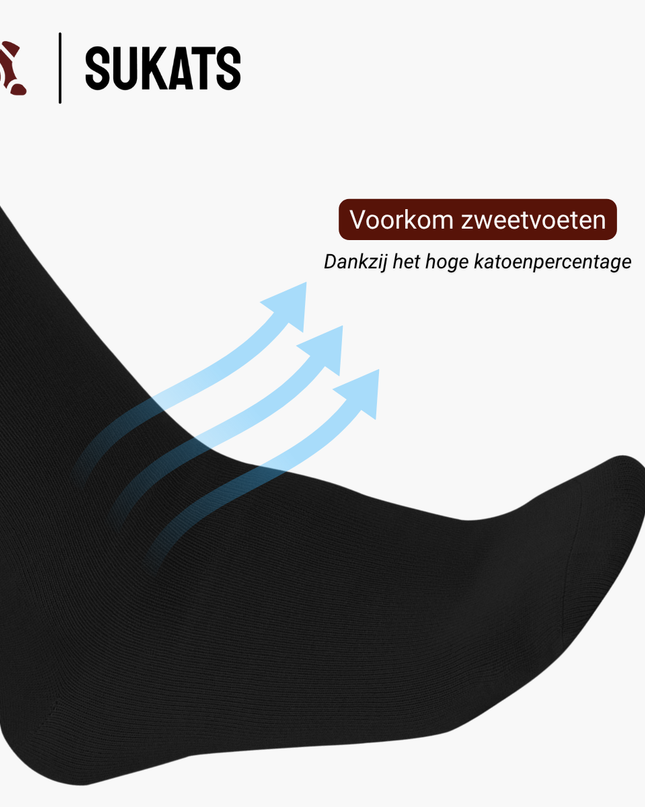 Sukats® Smart Casual katoenen sokken | 2 of 6 Paar | Naadloos | Nette Heren en Dames Sokken