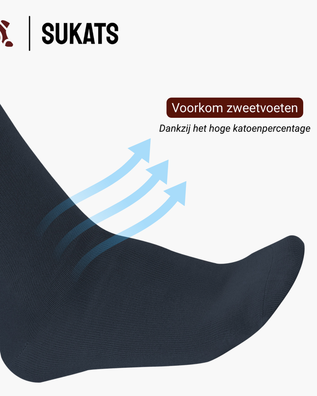 Sukats® Smart Casual katoenen sokken | 2 of 6 Paar | Naadloos | Nette Heren en Dames Sokken