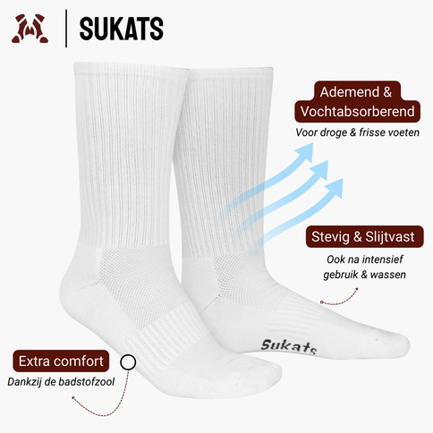 Sukats® The Sporter | 6 Paar | Sportsokken | Tennissokken | Naadloos | Hardloopsokken