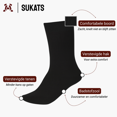 Sukats® Thermosokken | 3 of 6 Paar | Werksokken | Naadloos | Warme Sokken