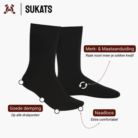 Sukats® Thermosokken | 3 of 6 Paar | Werksokken | Naadloos | Warme Sokken