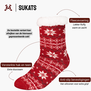 Sukats® Huissokken | 1, 3 of 6 Paar | Anti-slip sokken | Kerstsokken | Fluffy Sokken | Slofsokken | Verwarmde Sokken | Meerdere Kleuren