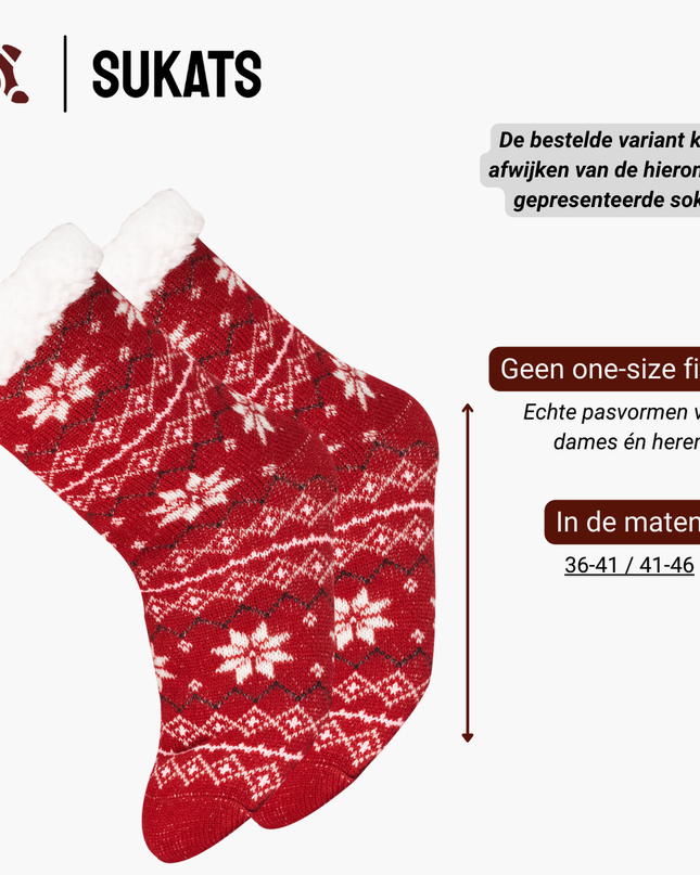 Sukats® Huissokken | Anti-slip sokken | Kerstsokken | Fluffy Sokken | Slofsokken | Verwarmde Sokken | 1, 3 of 6 Paar | Meerdere Kleuren