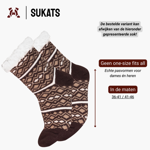 Sukats® Huissokken | 1, 3 of 6 Paar | Anti-slip sokken | Kerstsokken | Fluffy Sokken | Slofsokken | Verwarmde Sokken | Meerdere Kleuren