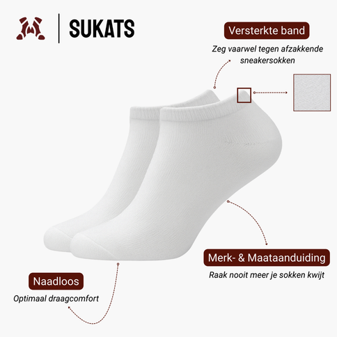 Sukats® Sneakersokken | 6 of 12 Paar | Enkelsokken | Korte Sokken | Naadloos