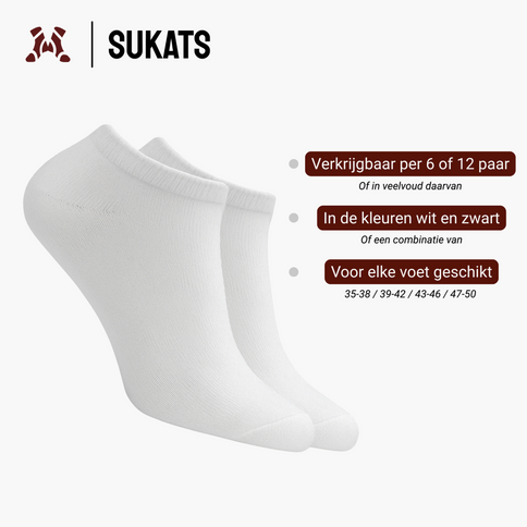 Sukats® Sneakersokken | 6 of 12 Paar | Enkelsokken | Korte Sokken | Naadloos