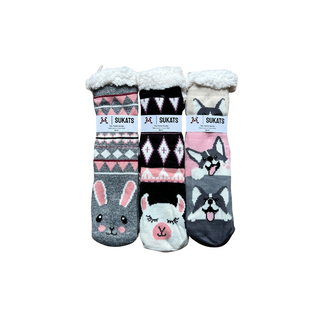 Sukats® Huissokken | 1, 3 of 6 Paar | Anti-slip sokken | Kerstsokken | Fluffy Sokken | Slofsokken | Verwarmde Sokken | Meerdere Kleuren