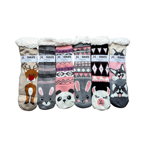 Sukats® Huissokken | 1, 3 of 6 Paar | Anti-slip sokken | Kerstsokken | Fluffy Sokken | Slofsokken | Verwarmde Sokken | Meerdere Kleuren