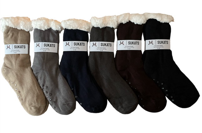 Sukats® Huissokken | Anti-slip sokken | Kerstsokken | Fluffy Sokken | Slofsokken | Verwarmde Sokken | 1, 3 of 6 Paar | Meerdere Kleuren