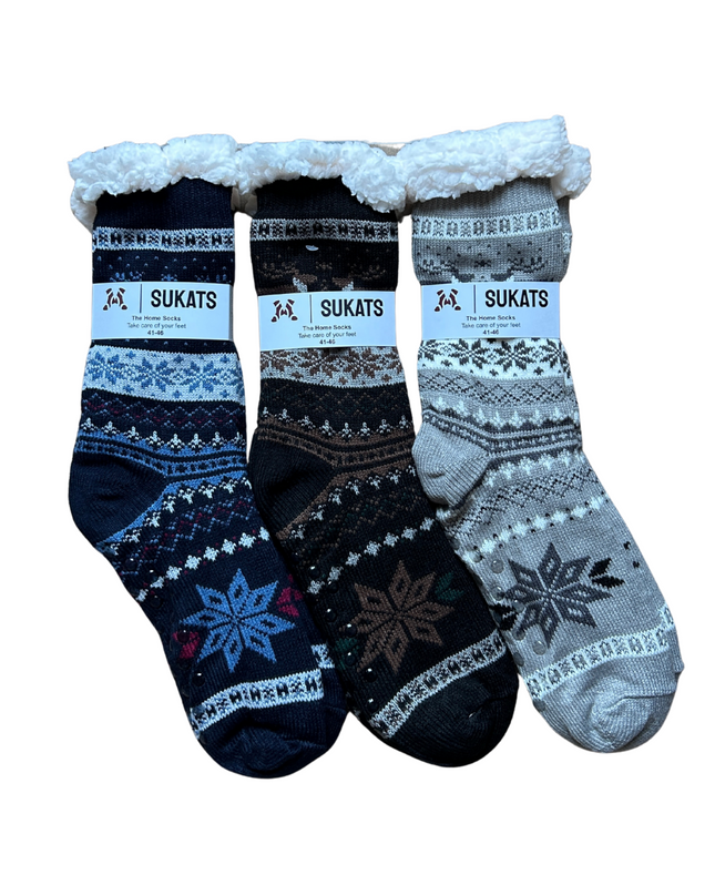 Sukats® Huissokken | Anti-slip sokken | Kerstsokken | Fluffy Sokken | Slofsokken | Verwarmde Sokken | 1, 3 of 6 Paar | Meerdere Kleuren
