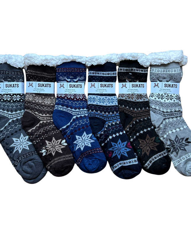 Sukats® Huissokken | Anti-slip sokken | Kerstsokken | Fluffy Sokken | Slofsokken | Verwarmde Sokken | 1, 3 of 6 Paar | Meerdere Kleuren