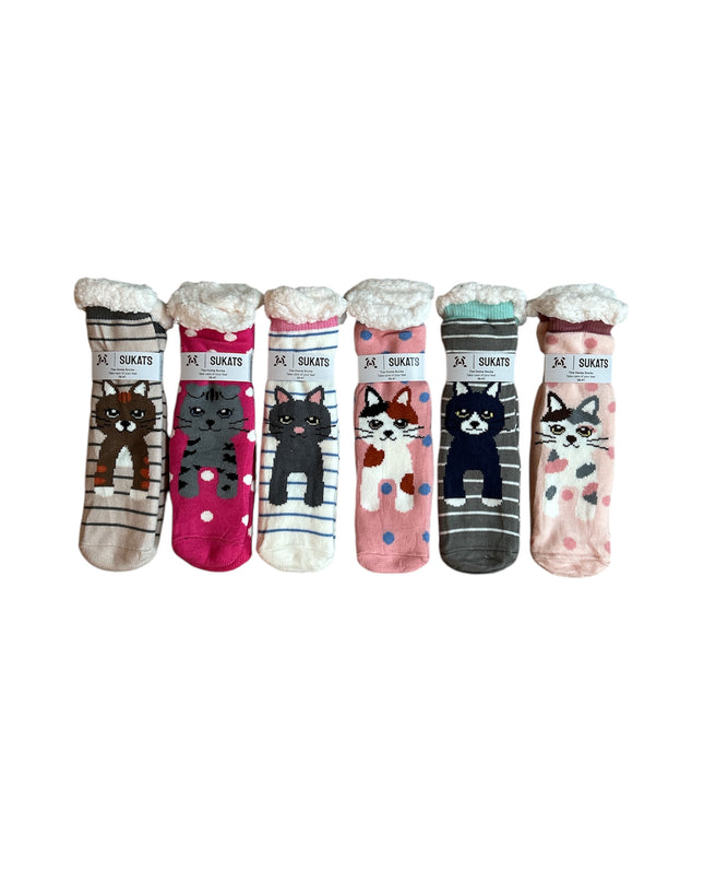 Sukats® Huissokken | Anti-slip sokken | Kerstsokken | Fluffy Sokken | Slofsokken | Verwarmde Sokken | 1, 3 of 6 Paar | Meerdere Kleuren