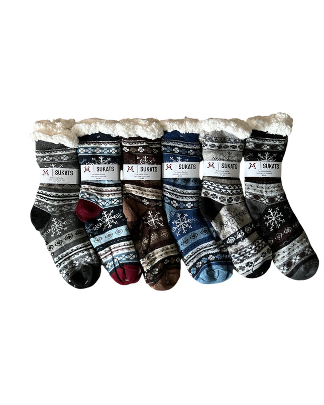 Sukats® Huissokken | Anti-slip sokken | Kerstsokken | Fluffy Sokken | Slofsokken | Verwarmde Sokken | 1, 3 of 6 Paar | Meerdere Kleuren