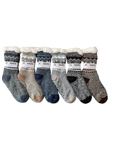 Sukats® Huissokken | 1, 3 of 6 Paar | Anti-slip sokken | Kerstsokken | Fluffy Sokken | Slofsokken | Verwarmde Sokken | Meerdere Kleuren