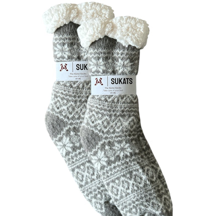 Sukats® Huissokken | Anti-slip sokken | Kerstsokken | Fluffy Sokken | Slofsokken | Verwarmde Sokken | 1, 3 of 6 Paar | Meerdere Kleuren