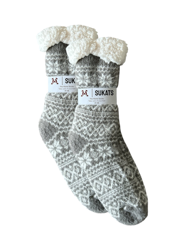 Sukats® Huissokken | Anti-slip sokken | Kerstsokken | Fluffy Sokken | Slofsokken | Verwarmde Sokken | 1, 3 of 6 Paar | Meerdere Kleuren