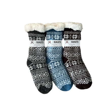 Sukats® Huissokken | Anti-slip sokken | Kerstsokken | Fluffy Sokken | Slofsokken | Verwarmde Sokken | 1, 3 of 6 Paar | Meerdere Kleuren