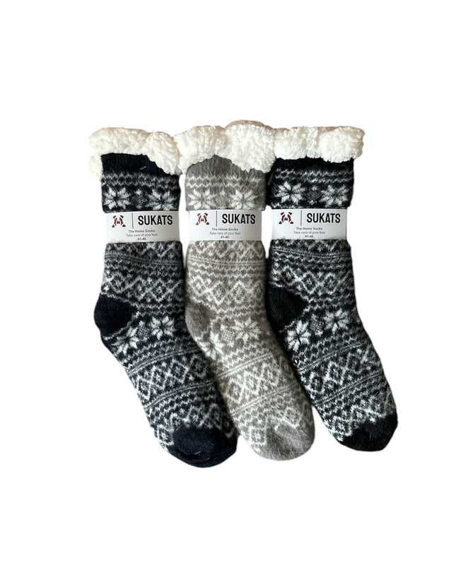 Sukats® Huissokken | Anti-slip sokken | Kerstsokken | Fluffy Sokken | Slofsokken | Verwarmde Sokken | 1, 3 of 6 Paar | Meerdere Kleuren