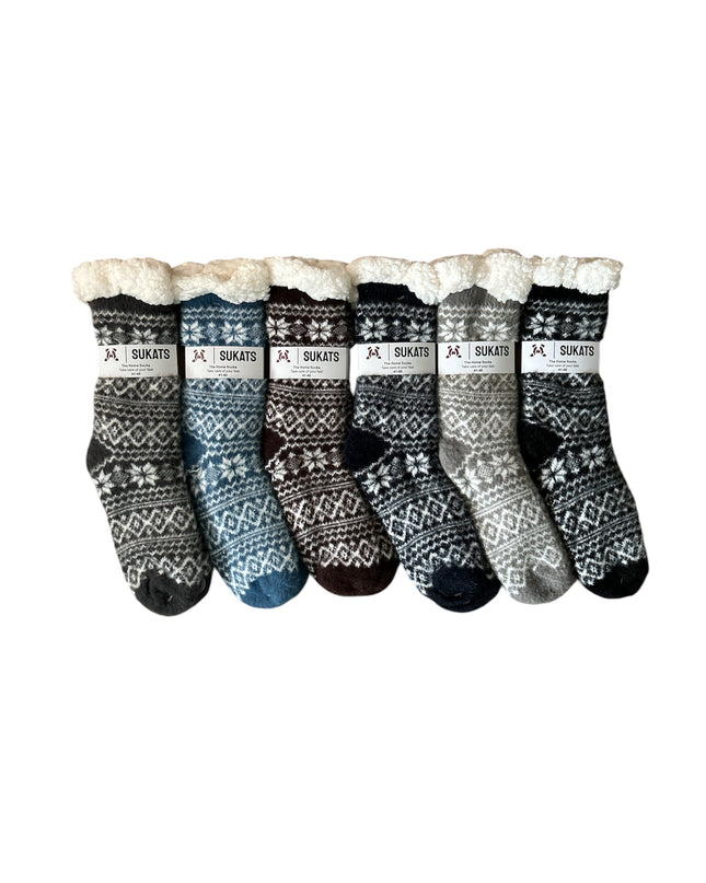 Sukats® Huissokken | Anti-slip sokken | Kerstsokken | Fluffy Sokken | Slofsokken | Verwarmde Sokken | 1, 3 of 6 Paar | Meerdere Kleuren
